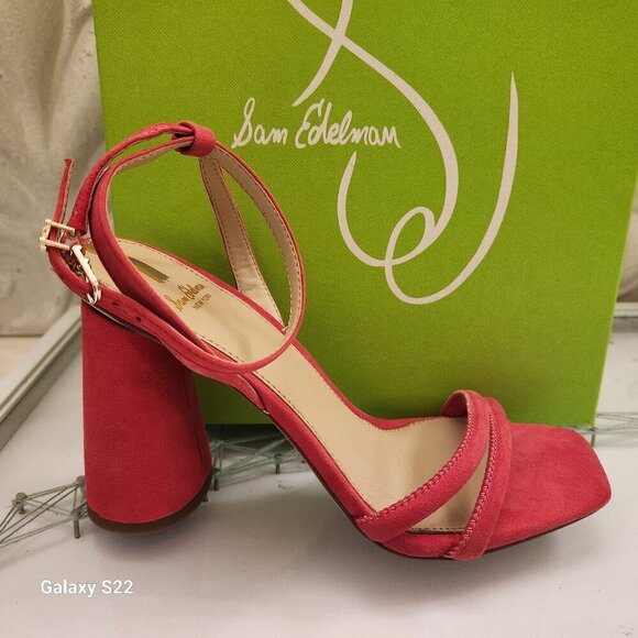 Sam Edelman "Kia" Fuchsia Suede Heeled Sandals. NIB. Size 7 - Picture 1 of 13